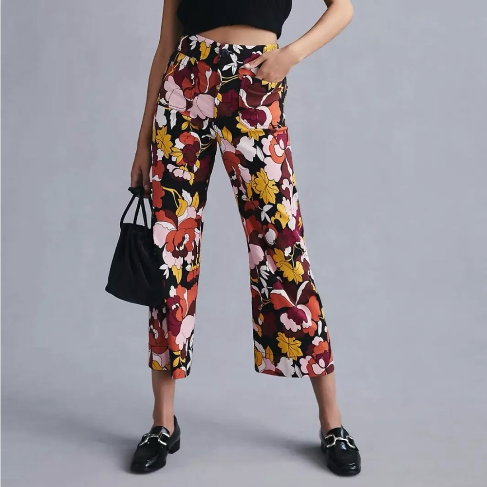 Anthropologie The Colette Cropped Wide-Leg Pants by Maeve